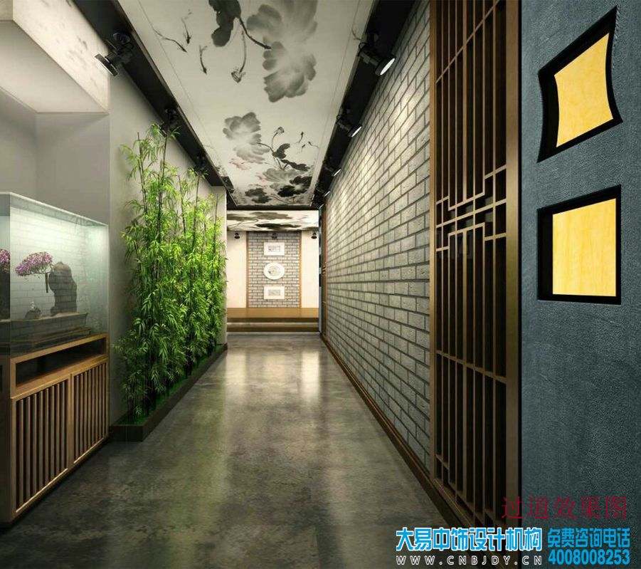 北京建國門(mén)瑜伽會(huì )館中式裝修硬裝效果圖