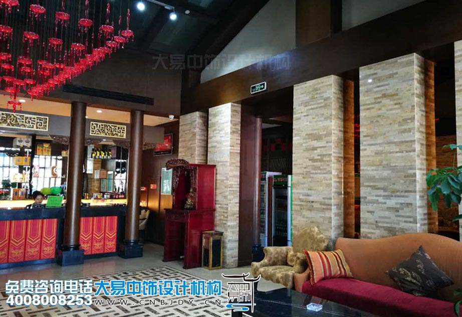 大廳接待臺現代中式風(fēng)格設計