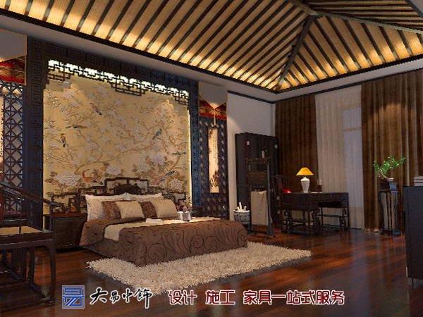遼寧盤(pán)錦220平米別墅設計，感受中式別墅裝修的氣息