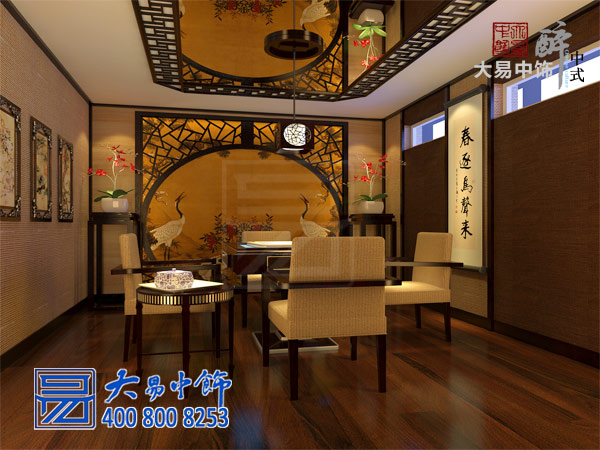 西安550平米別墅中式裝修 開(kāi)啟復古典雅精致生活
